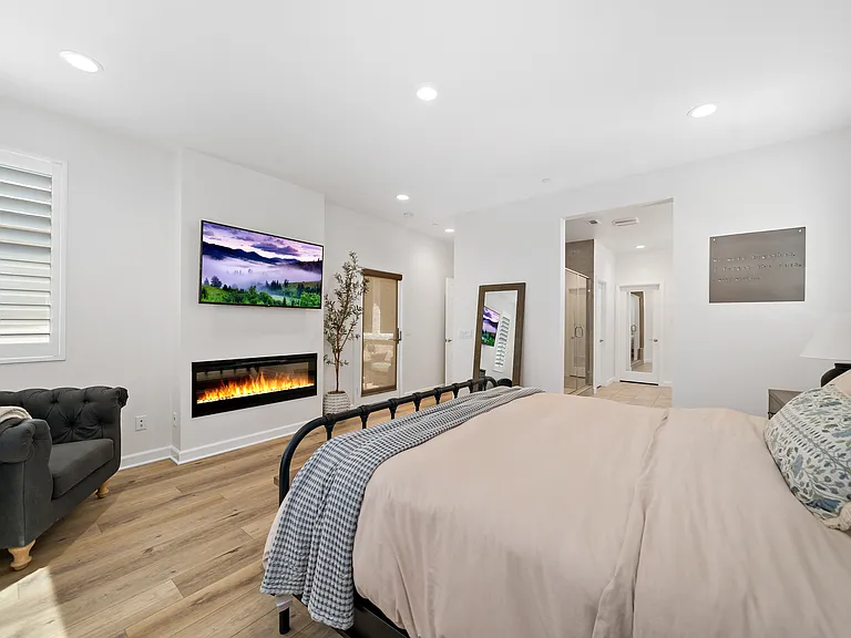 Master bedroom with fireplace