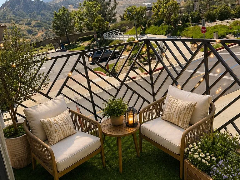 MASTER BEDROOM BALCONY - VIRTUALLY STAGED WITH VIEWS