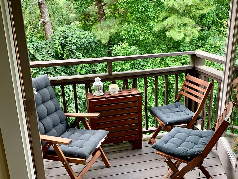 French doors and balcony