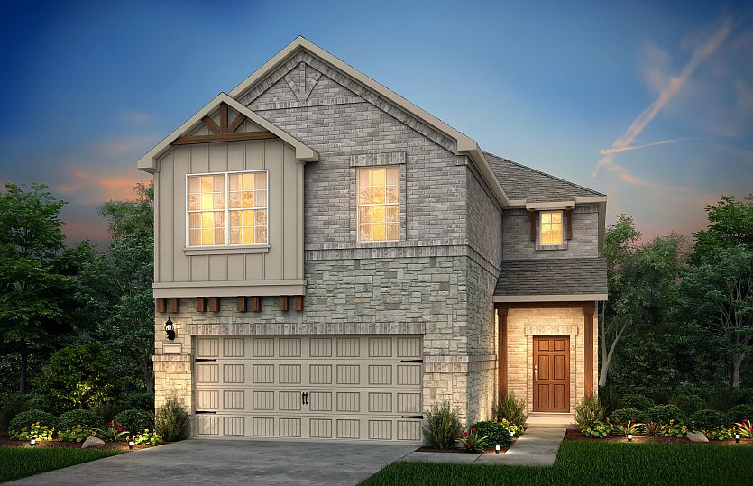 The Rybrook, a two-story home with 2-car garage, shown with Home Exterior N