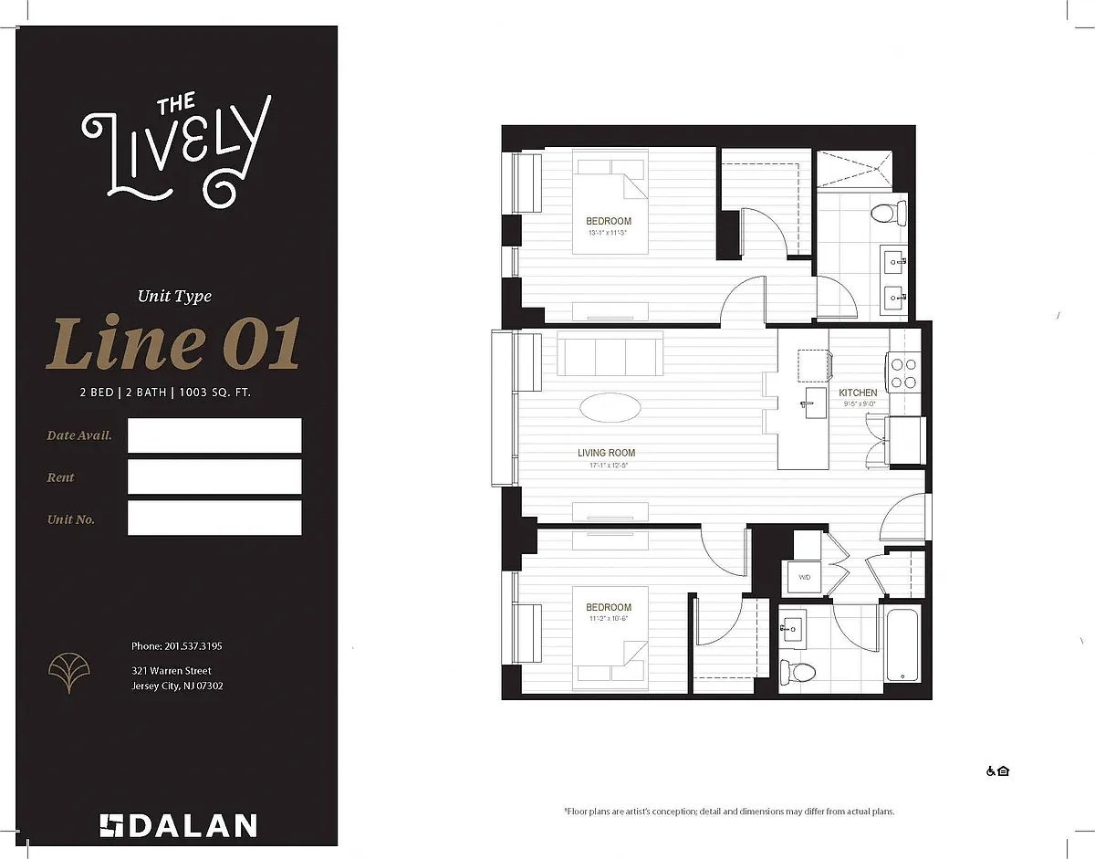 Floor plan 2 BED | 2 BATH - LINE 01