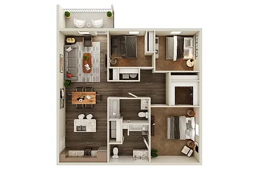 Floor plan Three Bedroom