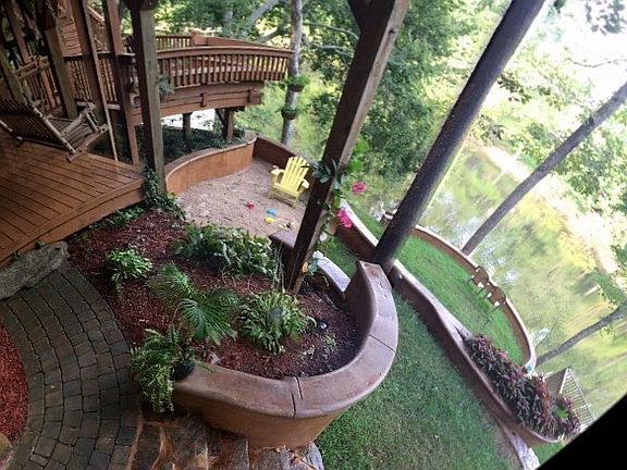 Swing overlooking sandbox