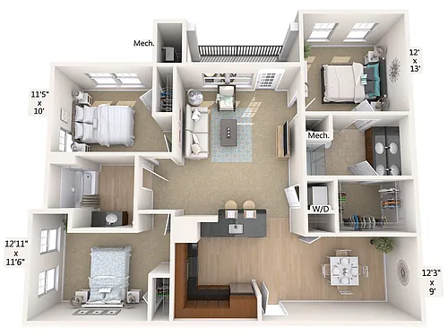 Floor plan C1-2-1305sq