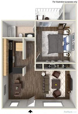 Floor plan One Bedroom Mid