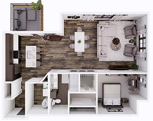 Floor plan Foundry-1E