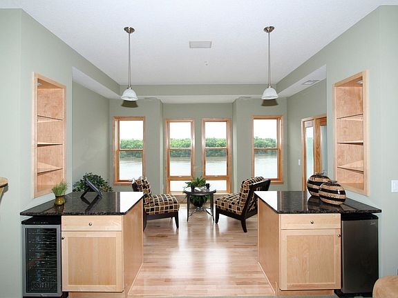 Built-ins add to the entertaining factors of this penthouse.