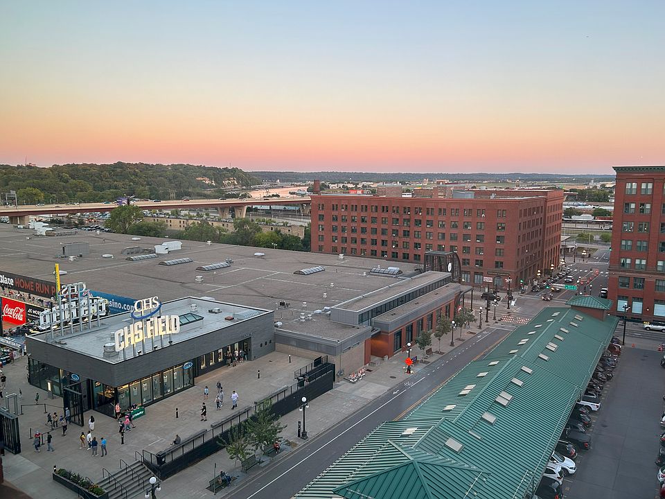 Views through the windows overlooking the CHS Field and the Farmers' Market