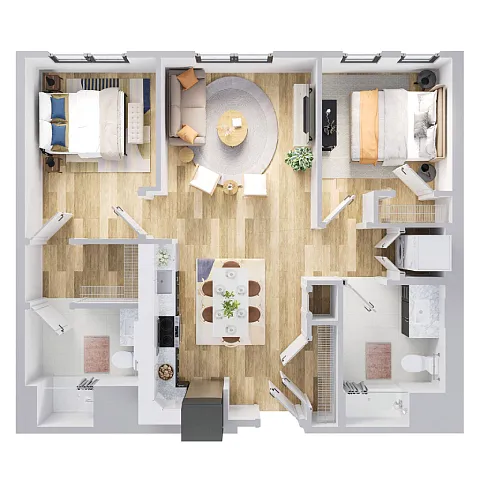 Floor plan 2 BEDROOM