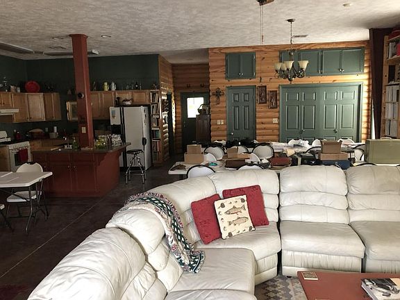 Cypress Lodge Style Finish in Barndominium With View of Kitchen