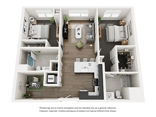 Floor plan B4D (Two Bed Plus)