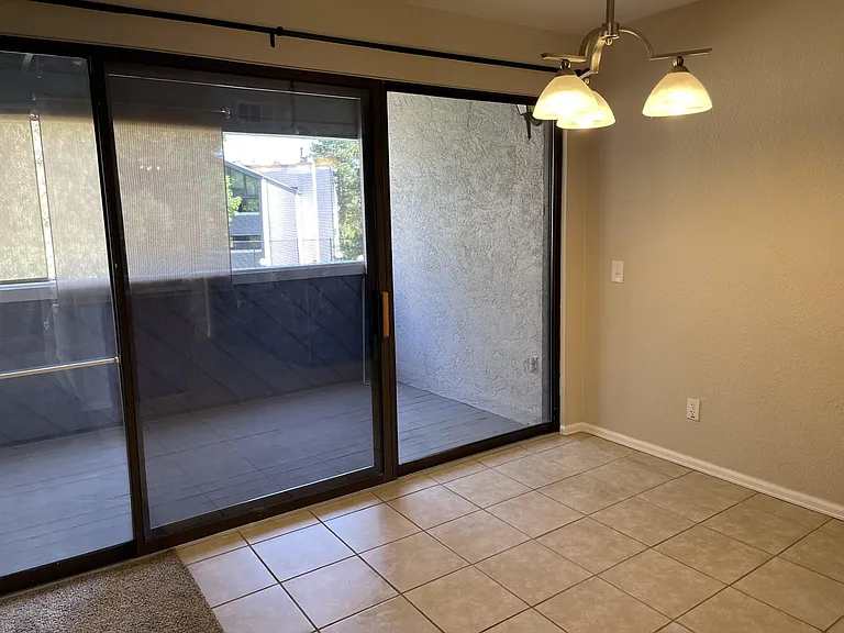 Dining area overlooking patio