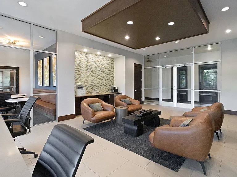 Business center with PCs and work from home seating