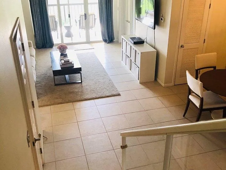 View down from the stairs to the 2nd floor.