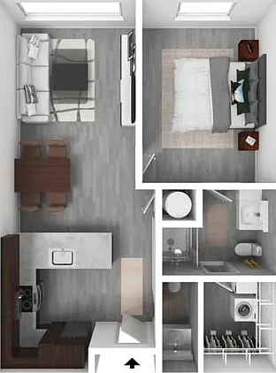 1 Bedroom D 1 Bedroom D