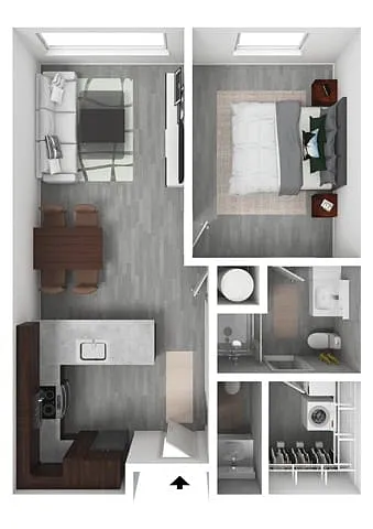 Floor plan 1 Bedroom D