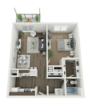Floor plan Ravenwood 1 Bed 1 Bath S