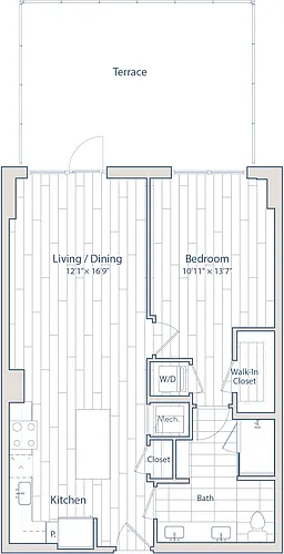 Floor plan 1 Bed/1 Bath-C11-c2