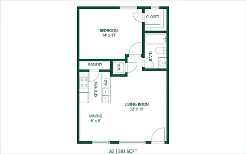 Floor plan 1 bedroom 1 bath