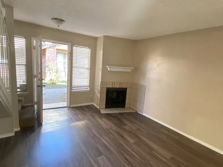 Front entrance fireplace, living room