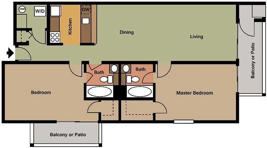 Floor plan 2x2 Deluxe