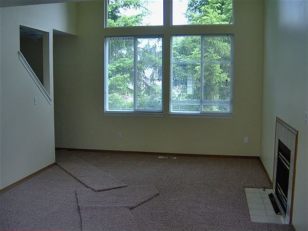Living room, new carpet