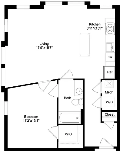 Floor plan 1B1IZ