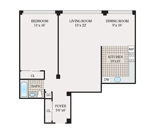 Floor plan One Bedroom Standard