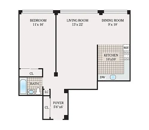 Floor plan One Bedroom Standard
