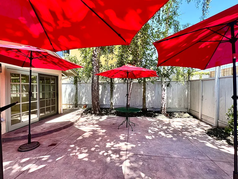 umbrellas included for summer shade - trees provide shade too