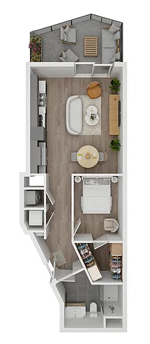 Floor plan 1 BDR 16