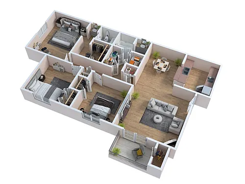 Floor plan 3 BEDROOMS/2 BATHROOMS