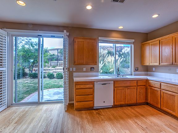 kitchen opens to backyard