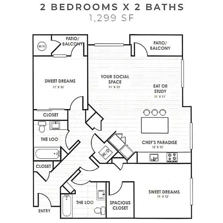 Floor plan Two Bedroom C
