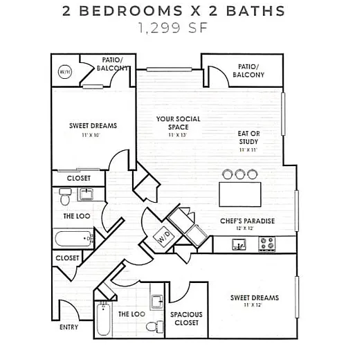 Floor plan Two Bedroom C