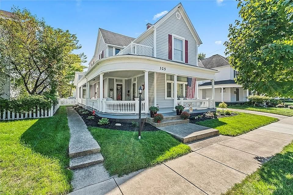 Front of house with beautiful front porch