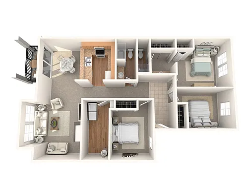 Floor plan 3 Bedroom 2 Bath