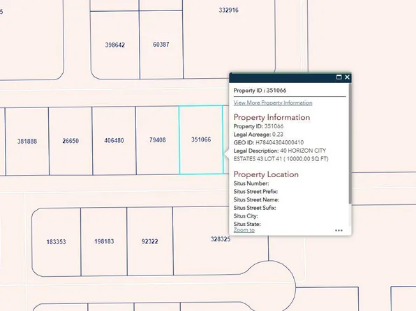 Pn 351066 40 Horizon City Ests Lot 41, El Paso, TX 79928