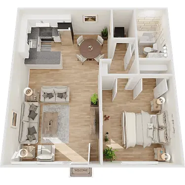 Floor plan One Bedroom One Bath Remodel