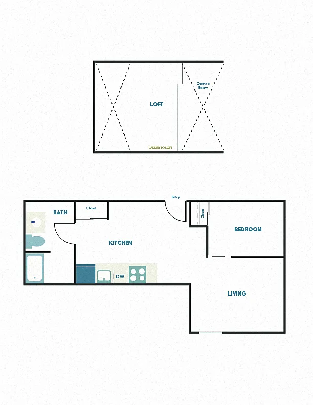 Floor plan 1x1 - C17 + Loft