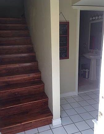 entry, acacia stairs. 