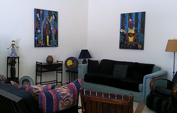 Living room with vaulted cei