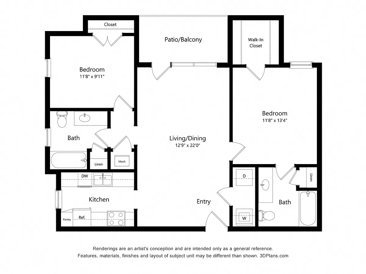 Floor plan Two Bedroom