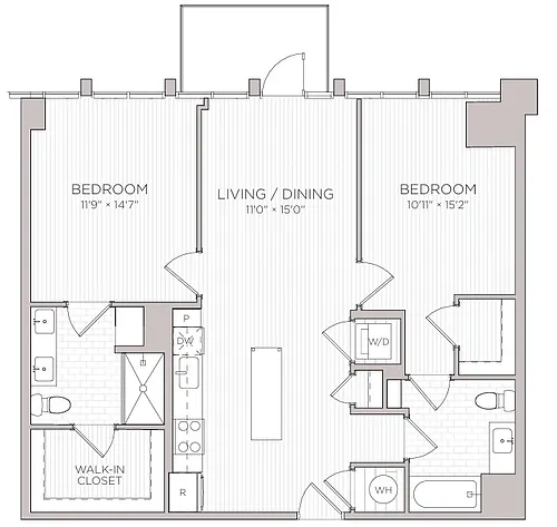 Floor plan 2BR B3M
