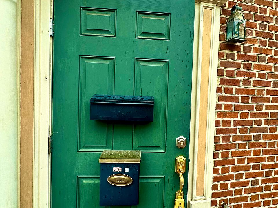 Original Wooden Front Door, Brass Hardware.