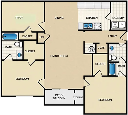 Floor plan 3X2S-R