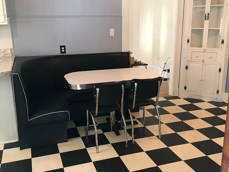 Kitchen with built in booth