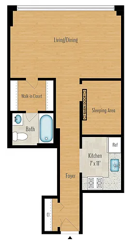 Floor plan Junior 1 Bedroom
