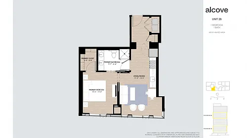 Floor plan Alcove One Bedroom 02 Tier 2