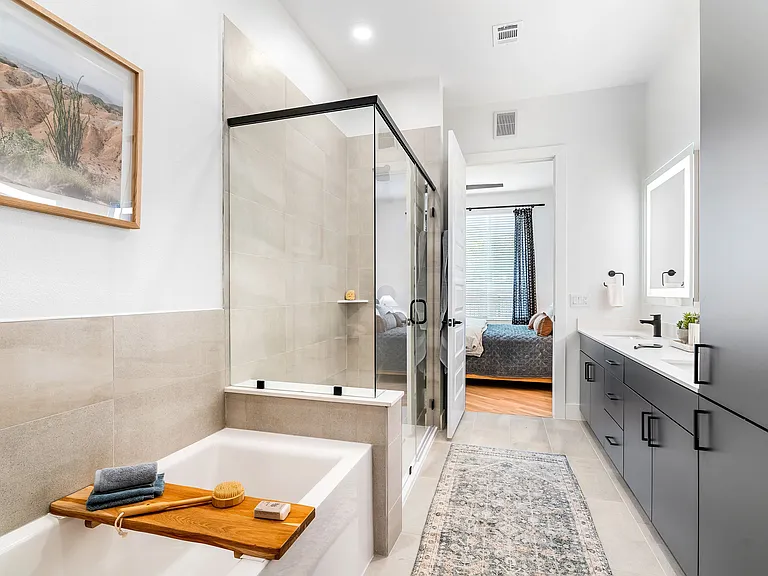 Warm and stylish sleeping space.